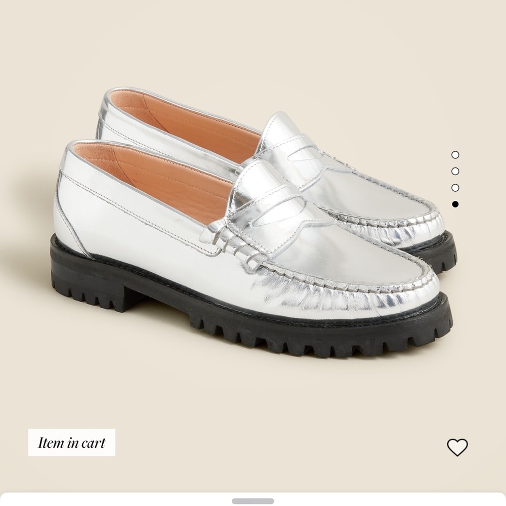 Winona lug sole penny loafers in metallic leather